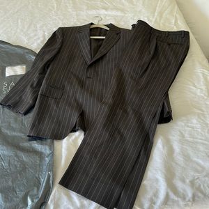 Men’s Canali two piece brown pin striped suit